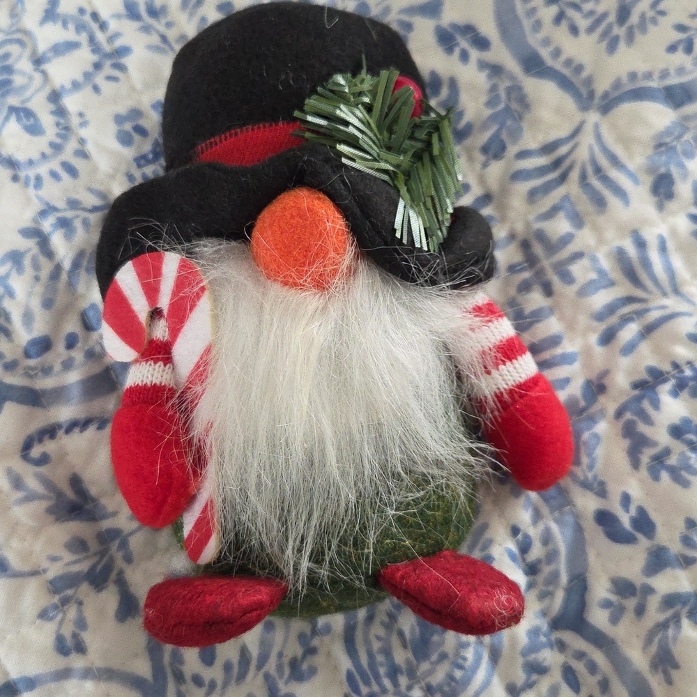 Santa Gnome With Candy Cane Gnome